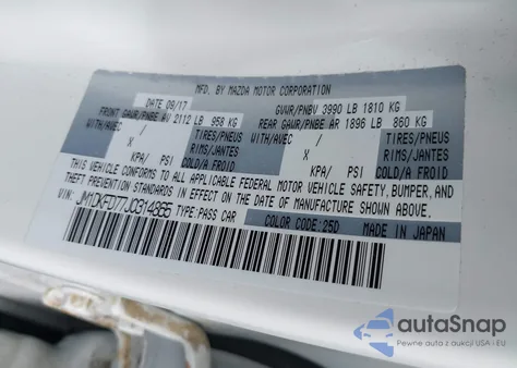 2018 Mazda Cx-3 Grand Touring z USA, uszkodzony, nr VIN JM1DKFD77J0314865